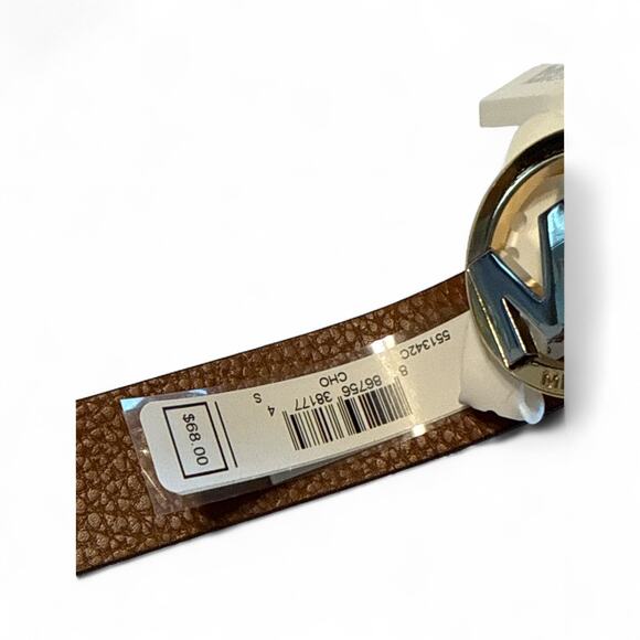 Michael by Michael Kors Logo Belt with Two Tone MK Buckle Reversible Monogram S - Picture 9 of 12